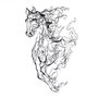 Wallity Metal Horse Line Art - APT724